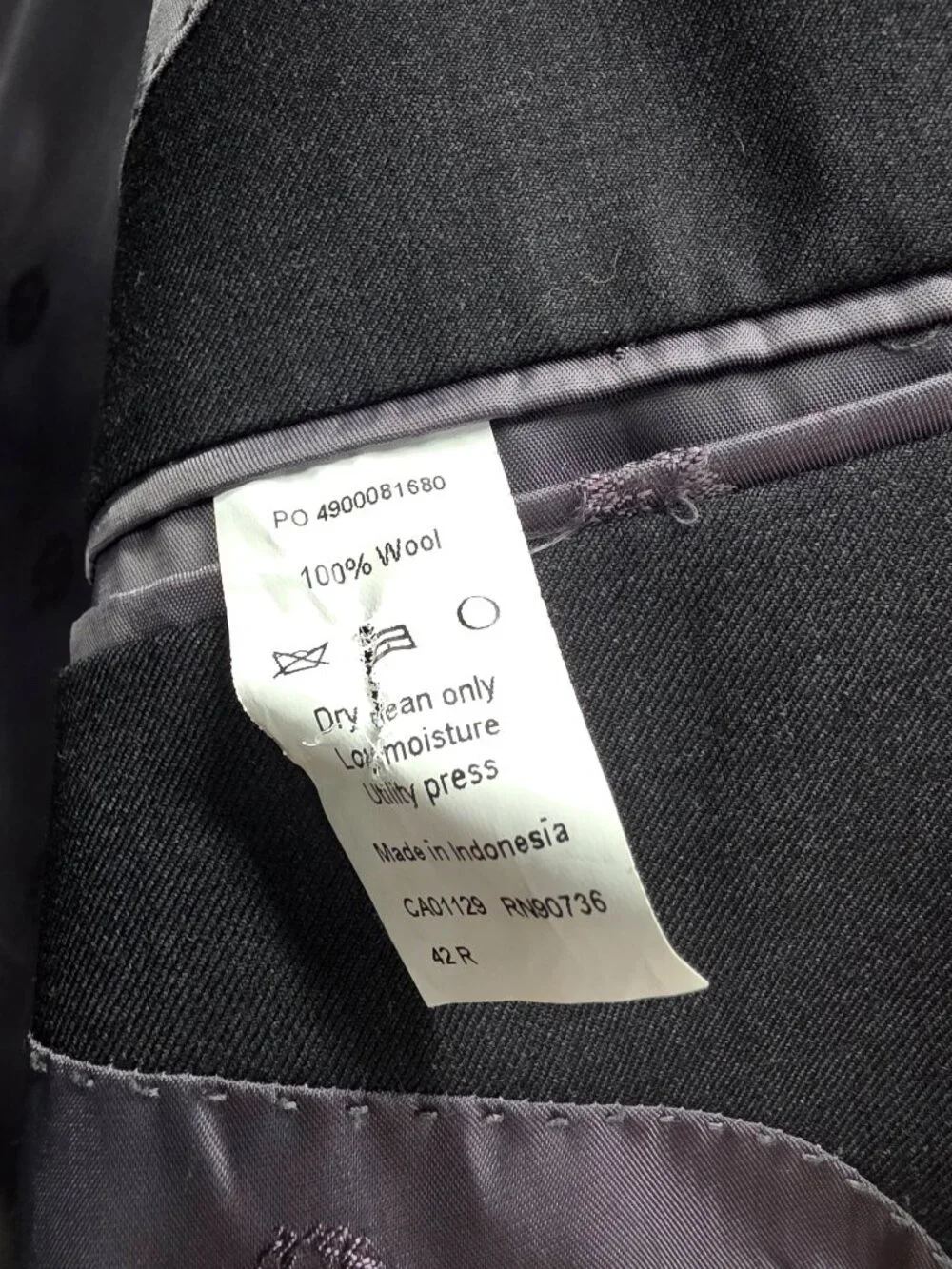 Ralph Lauren 42R Gray Blazer Sport Coat Jacket 2-Button Solid W868